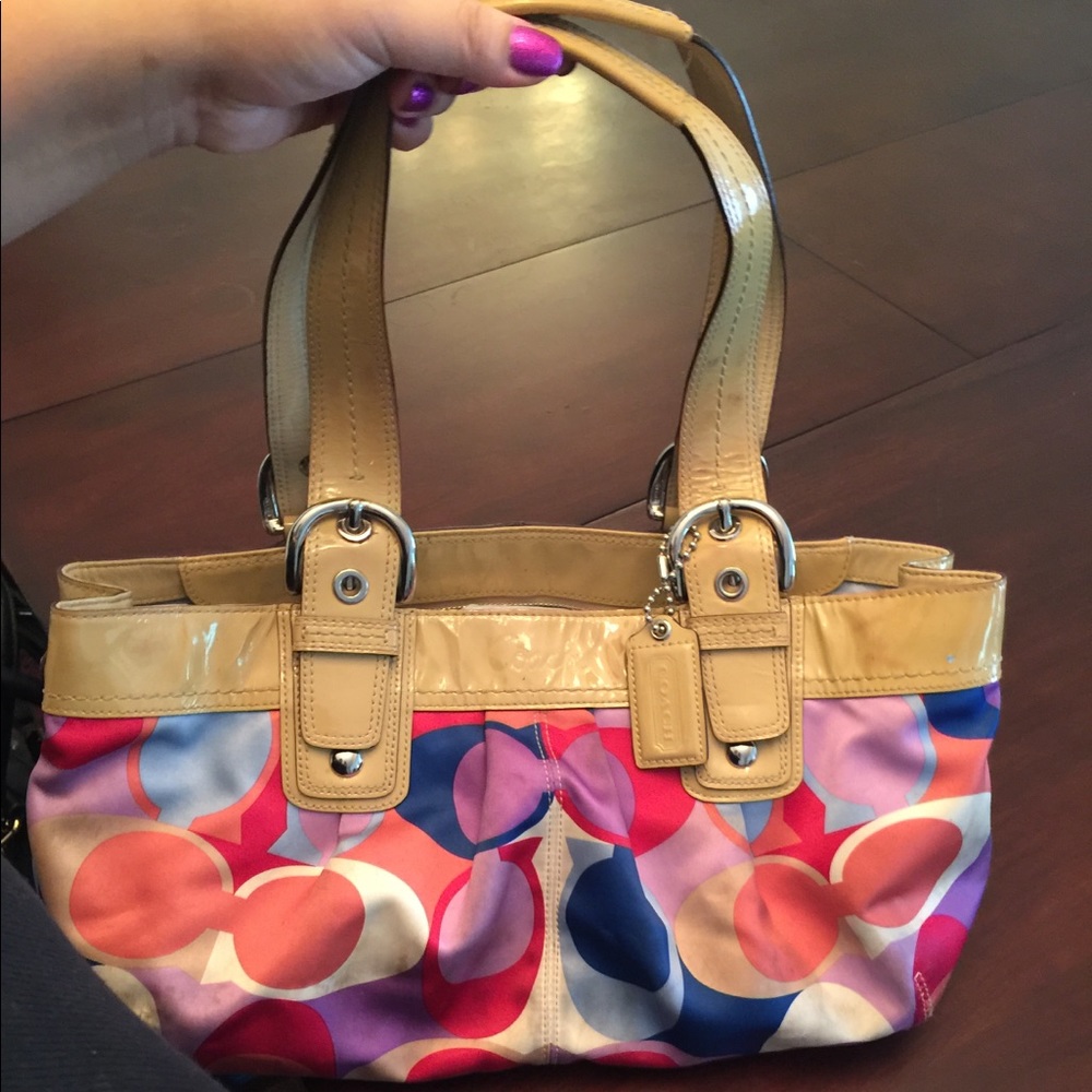 Multicolored coach handbag